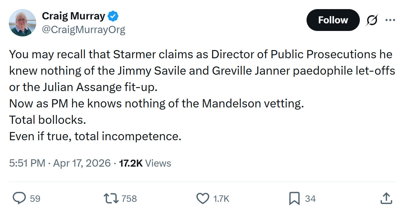 Craig Murray: You may recall that Starmer…