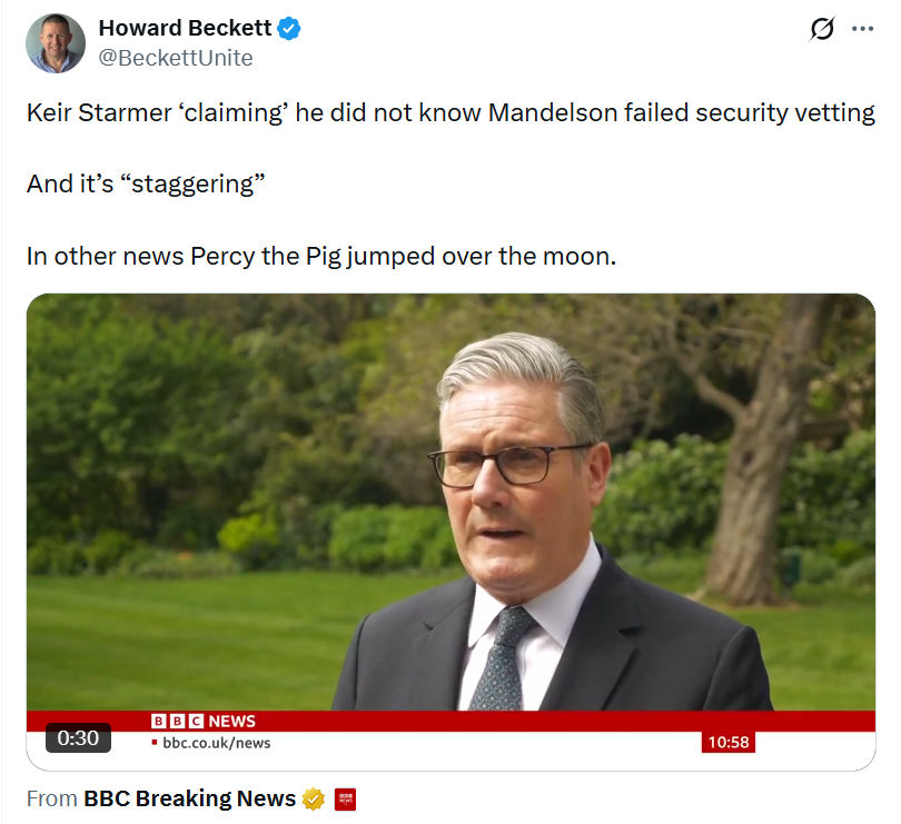 Howard Beckett: Keir Starmer ‘claiming’ he did not know…
