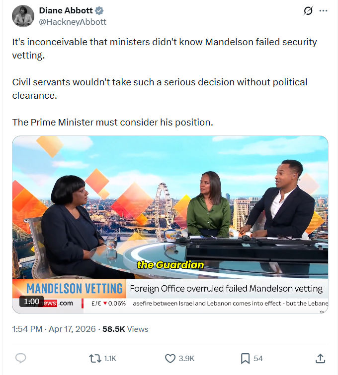 Diane Abbott: It's inconceivable that ministers…