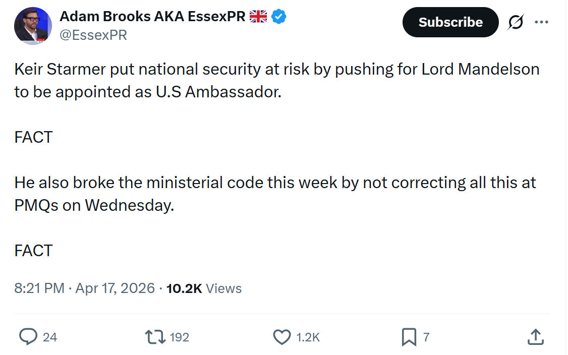 Adam Brooks: Keir Starmer put national security…