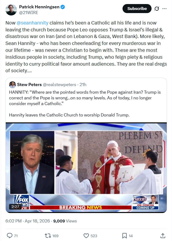 Patrick Henningsen: Now  @seanhannity…