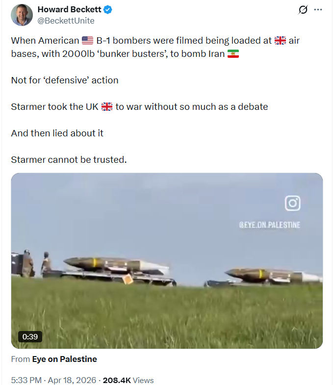 Howard Beckett: When American 🇺🇸 B-1 bombers were filmed…