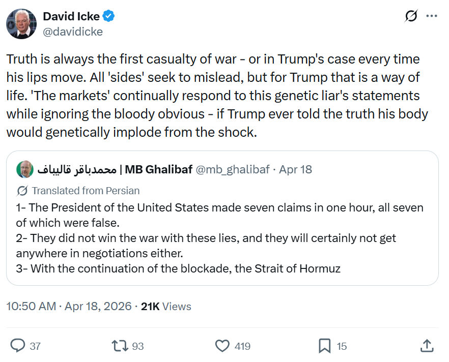 David Icke: Truth is always the first casualty of war…