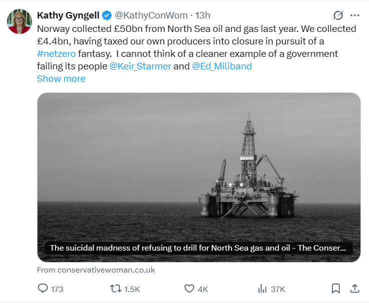 Kathy Gyngell: Norway collected £50bn from North Sea…