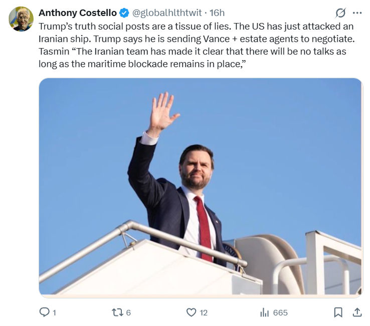 Anthony Costello: Trump’s truth social posts…