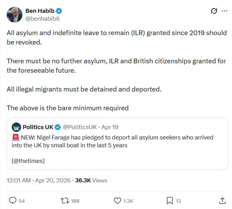 Ben Habib: All asylum and indefinite…