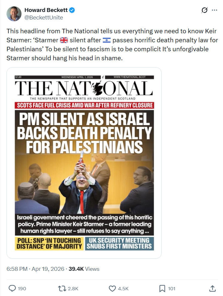 Howard Beckett: This headline from The National tells us everything…