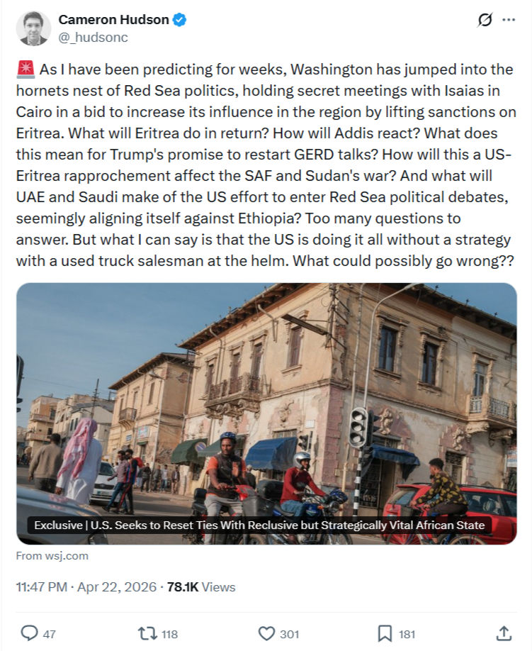Cameron Hudson: As I have been predicting for weeks…