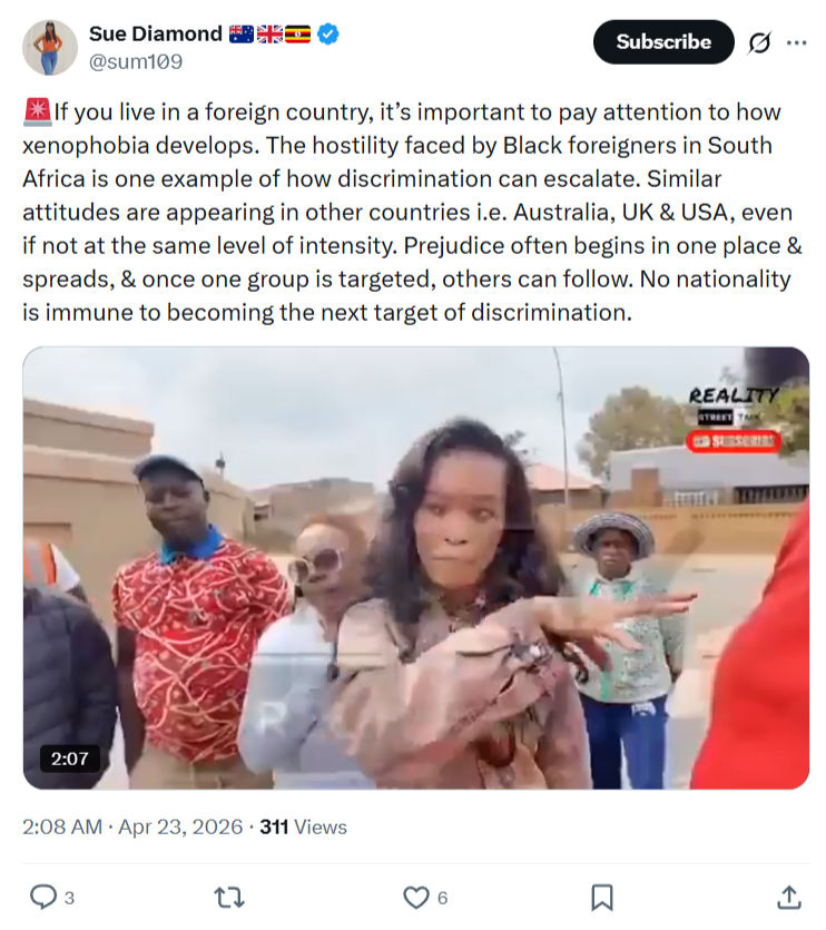 Sue Diamond: If you live in a foreign country...