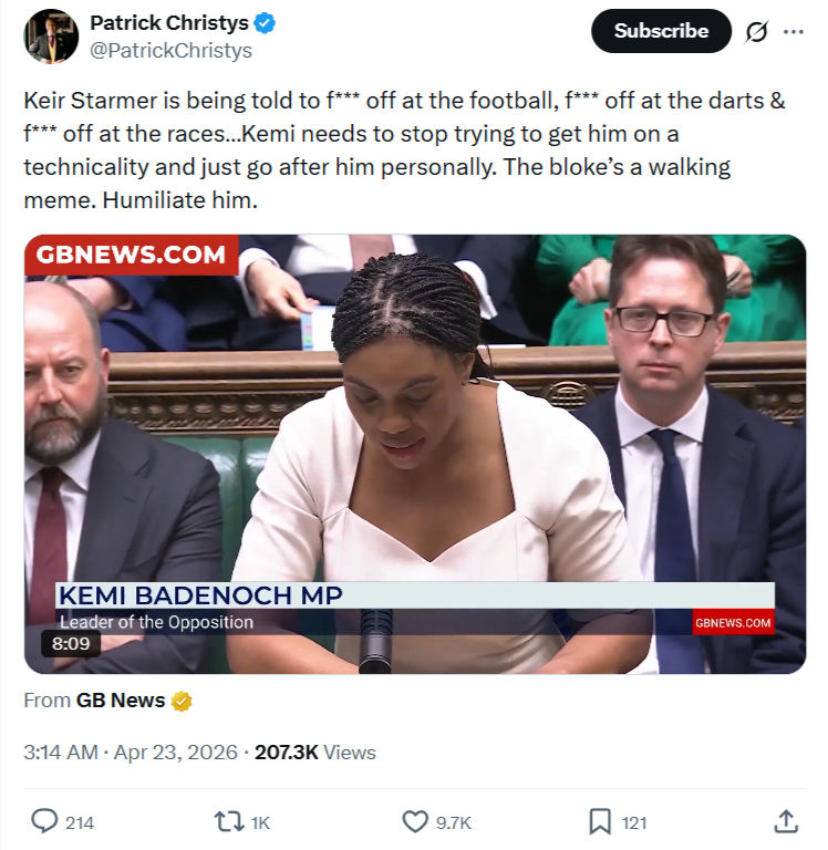 Patrick Christys: Keir Starmer is being told to...