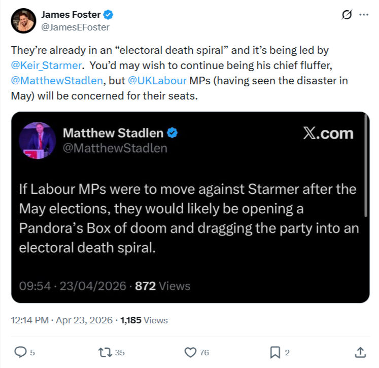 James Foster: They’re already in an “electoral death spiral”...