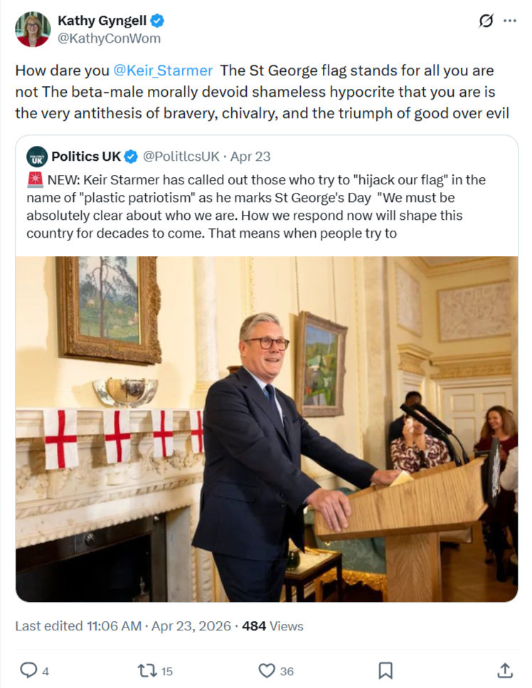 Kathy Gyngell:  The St George flag stands ...