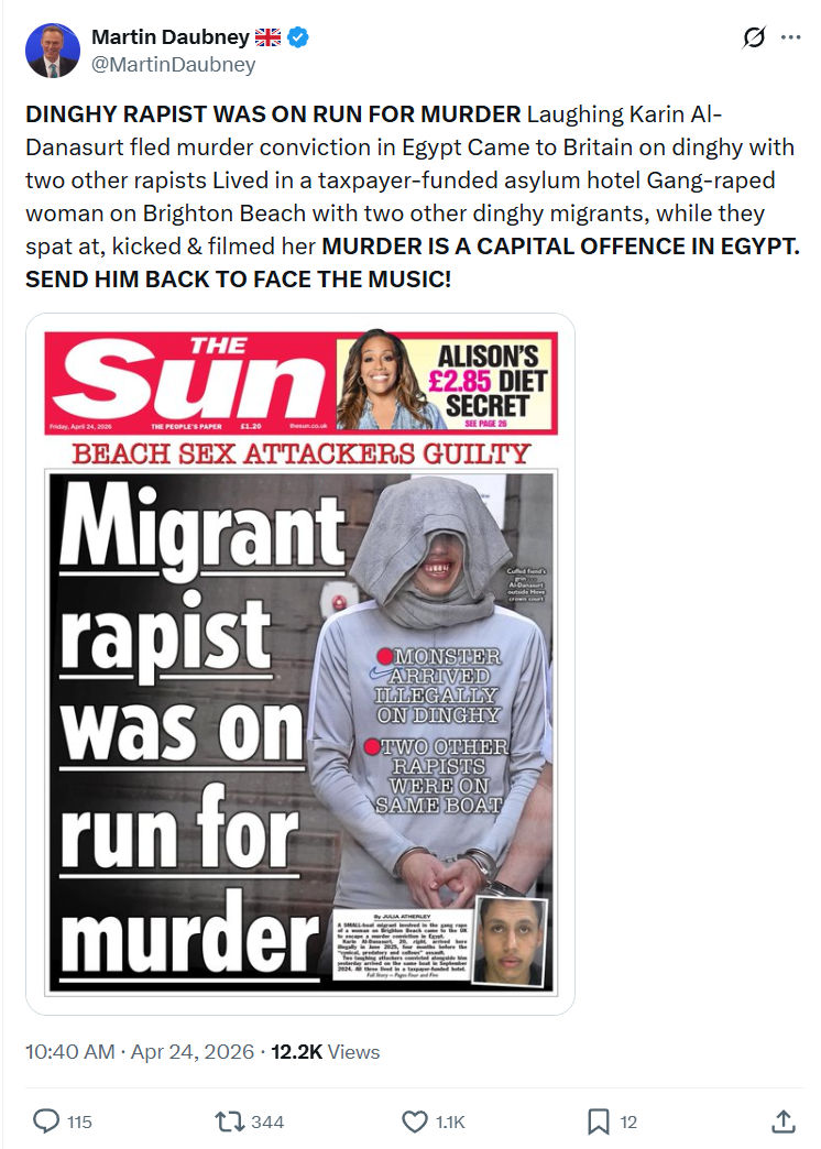 Martin Daubney: DINGHY RAPIST WAS ON RUN FOR MURDER…