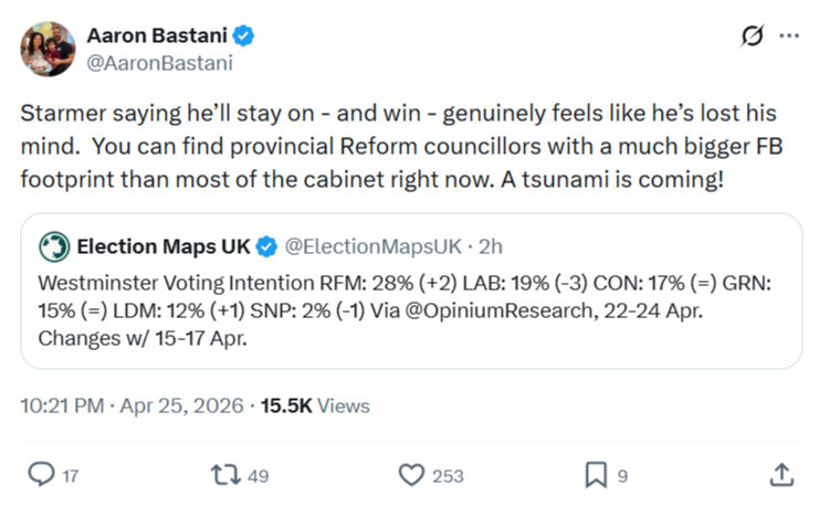 Aaron Bastani: Starmer saying he’ll stay on…