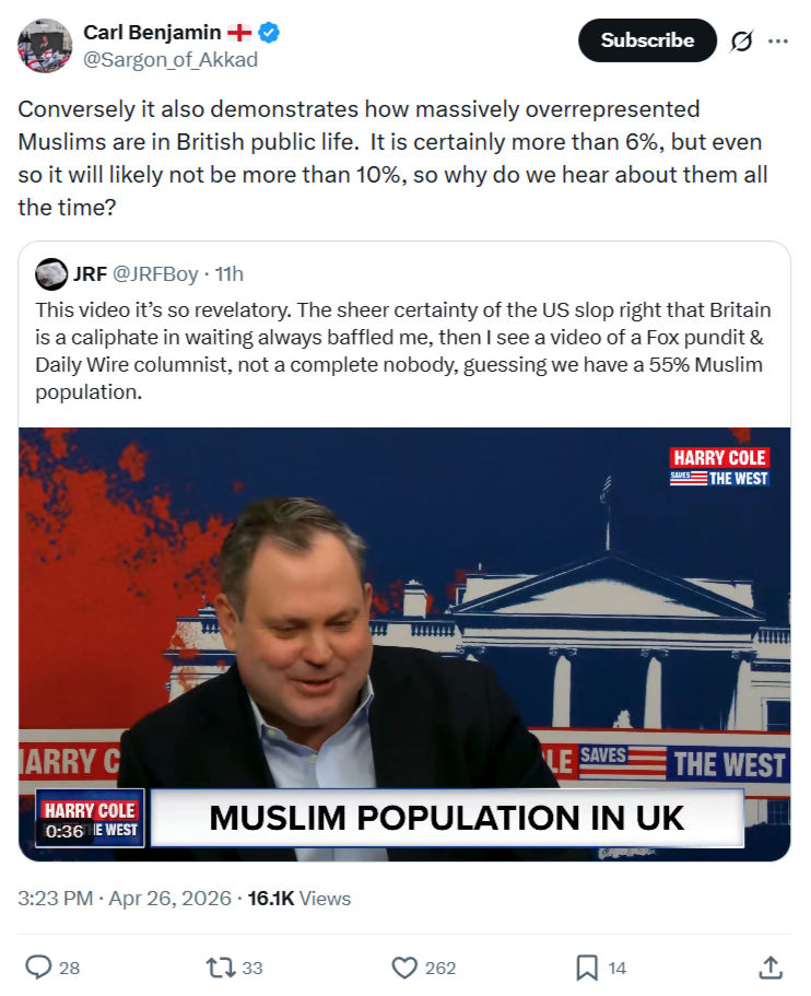 Carl Benjamin: Conversely it also demonstrates…