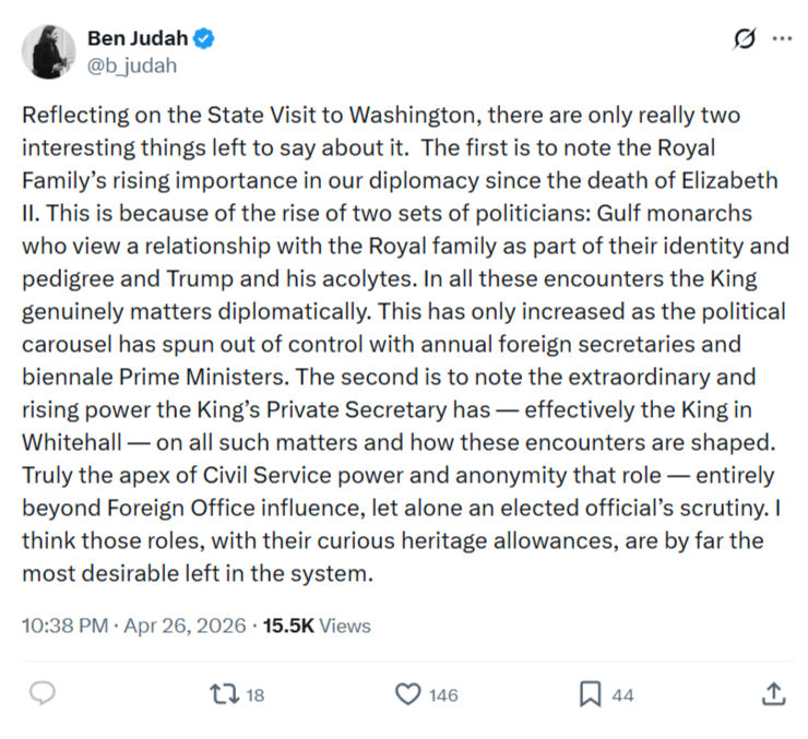 Ben Judah: Reflecting on the State Visit to Washington…