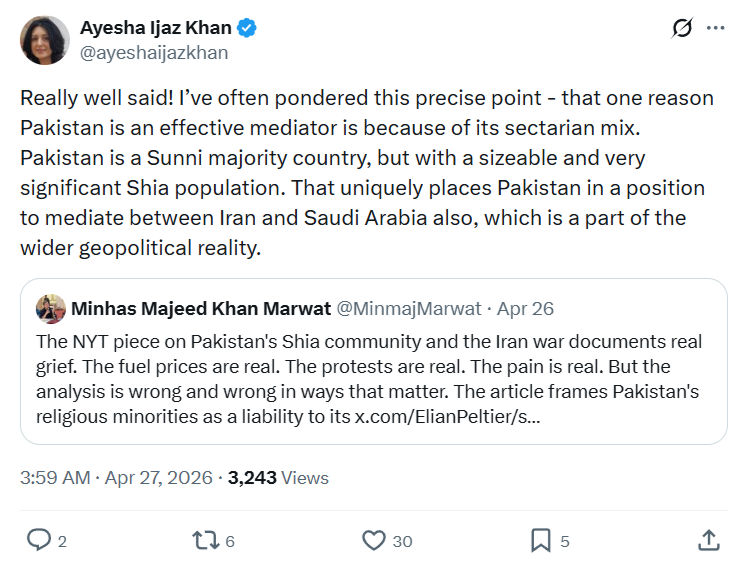 Ayesha Ijaz Khan: Really well said! I’ve often pondered…