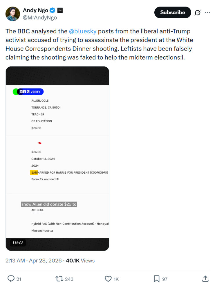 Andy Ngo: The BBC analysed the  @bluesky…