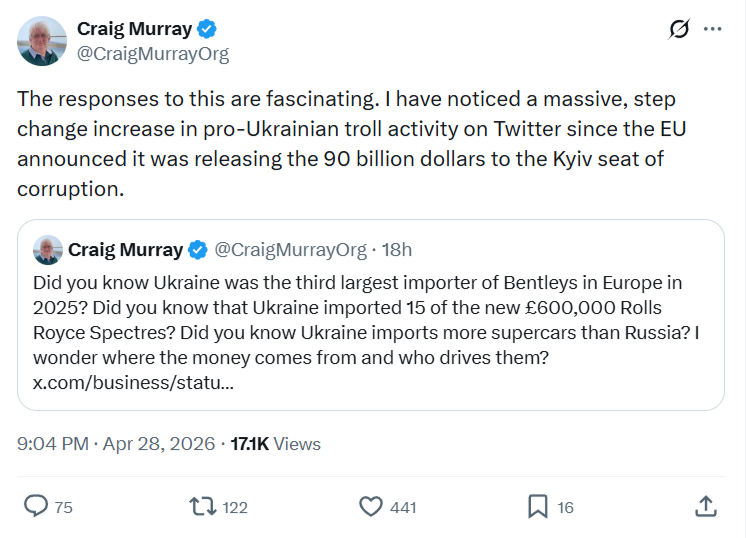 Craig Murray: The responses to this are fascinating…