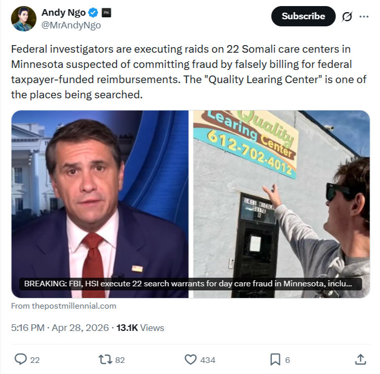 Andy Ngo: Federal investigators are executing raids…