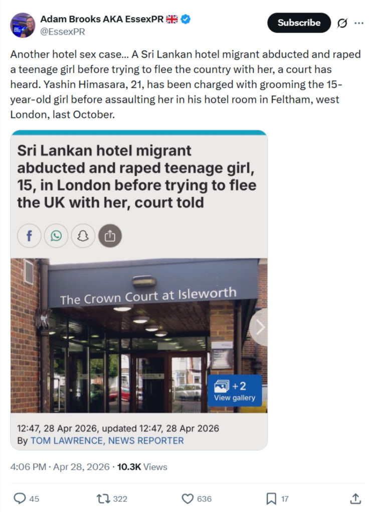 Adam Brooks: Another hotel sex case…