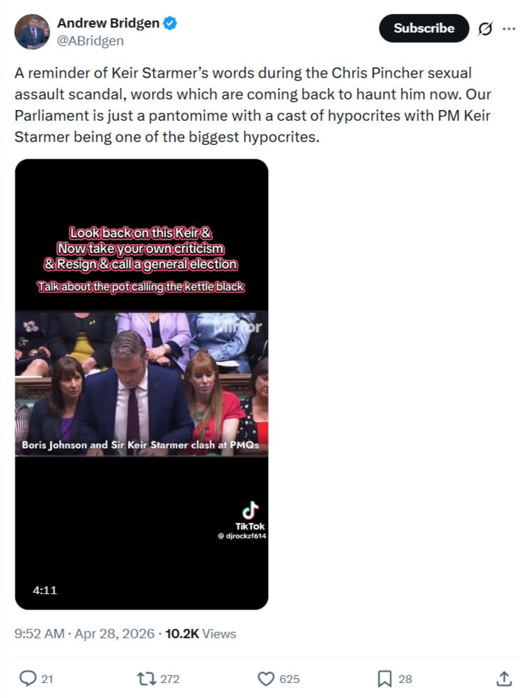 Andrew Bridgen: A reminder of Keir Starmer’s words…