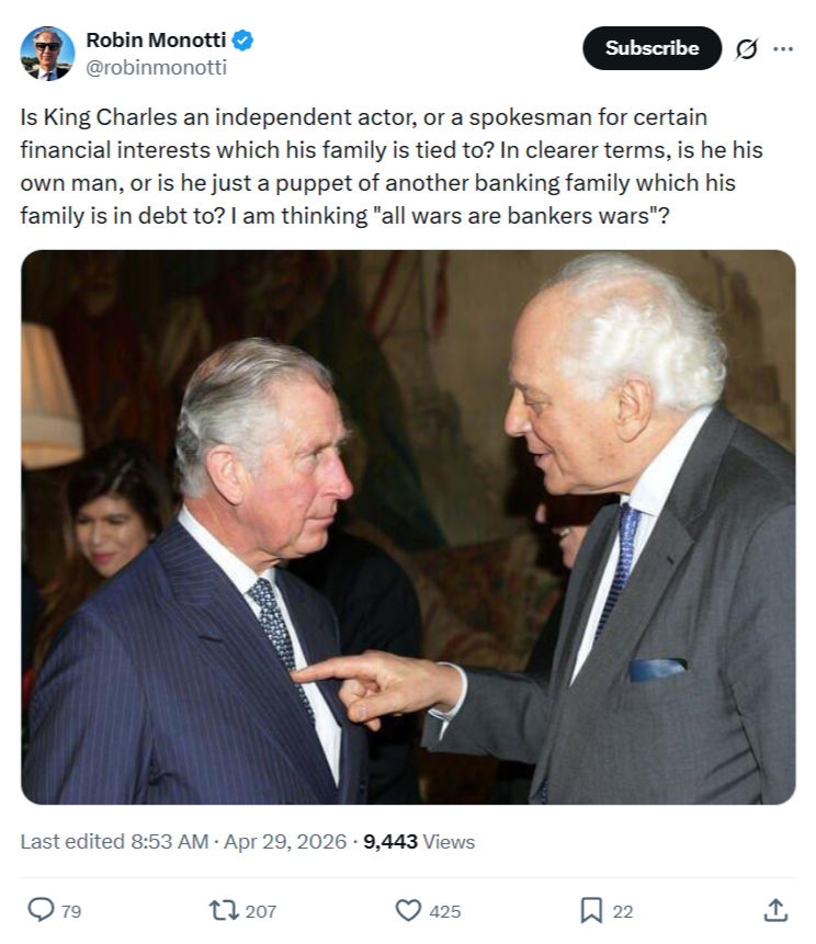 Robin Monotti: Is King Charles an independent actor…