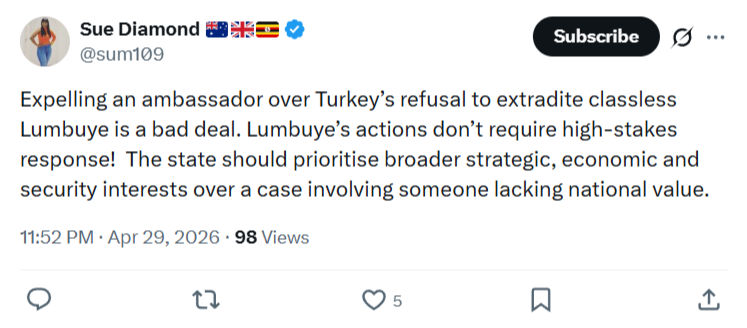 Sue Diamond: Expelling an ambassador over Turkey’s refusal…