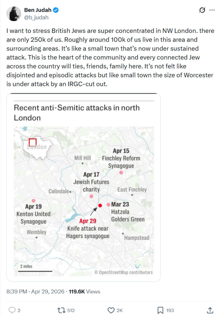 Ben Judah: I want to stress British Jews…
