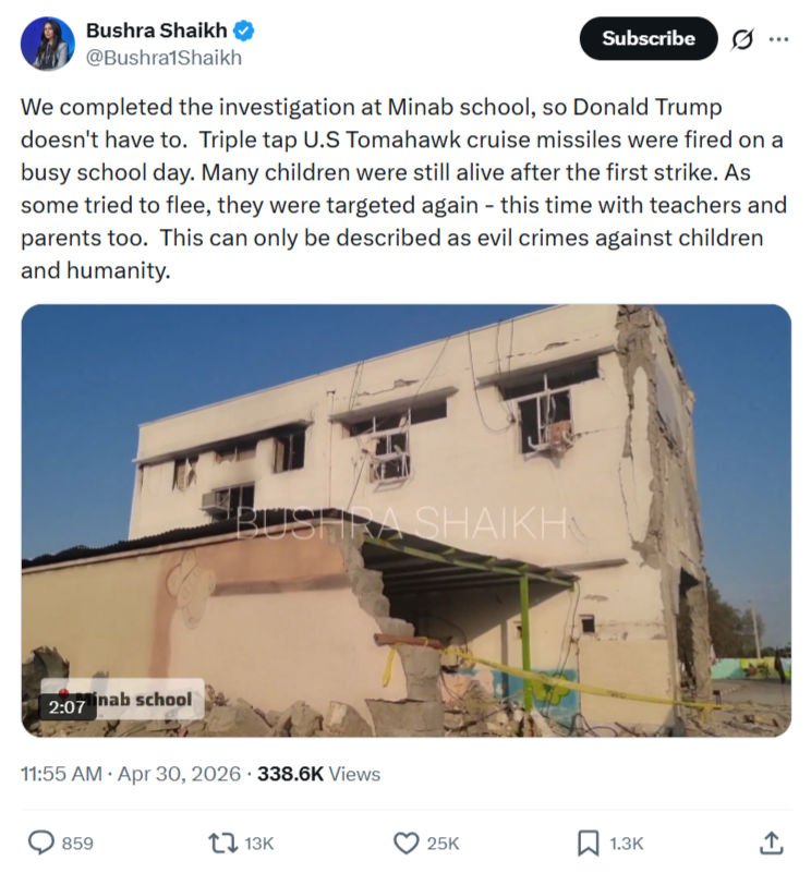 Bushra Shaikh: We completed the investigation at....