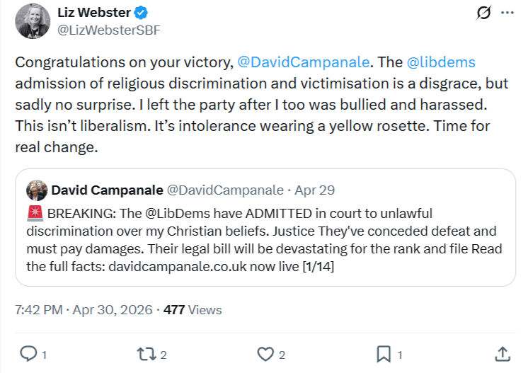 Liz Webster: Congratulations on your victory,  @DavidCampanale...