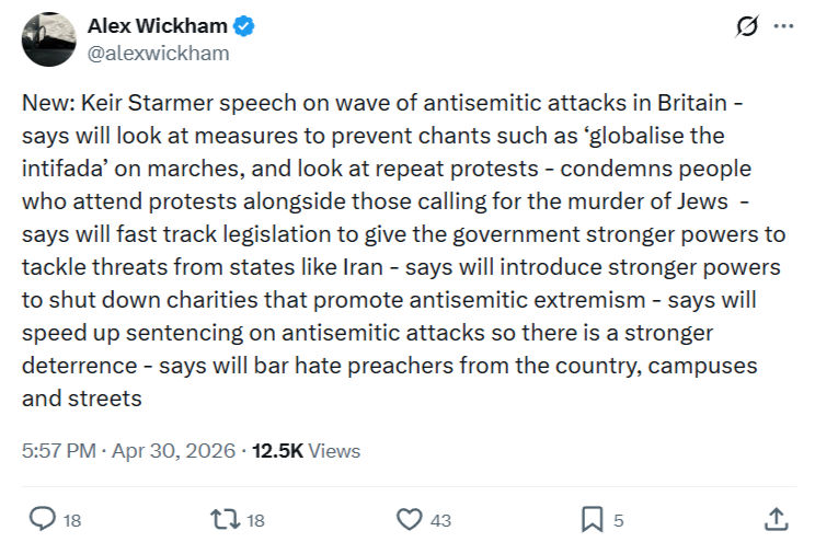 Alex Wickham: Keir Starmer speech on wave...
