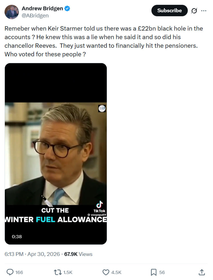 Andrew Bridgen: Remeber when Keir Starmer told us...