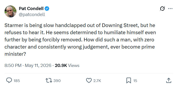 Pat Condell: Starmer is being slow handclapped…