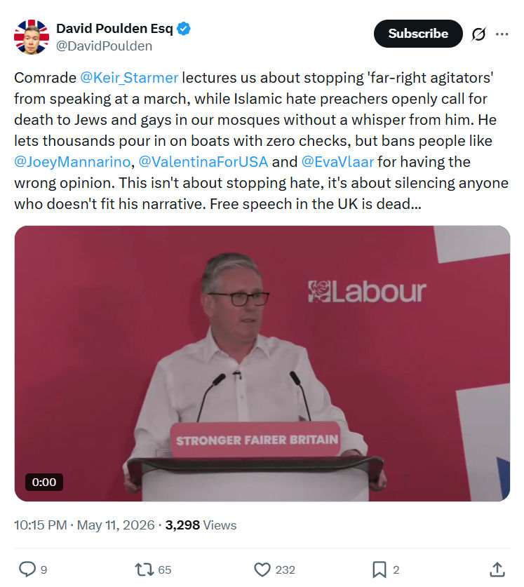 David Poulden: Comrade  @Keir_Starmer  lectures us about stopping…