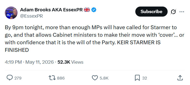 Adam Brooks: By 9pm tonight, more than enough MPs…