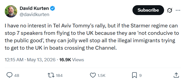 David Kurten: I have no interest in Tel Aviv Tommy's rally…