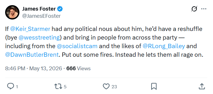 James Foster: If  @Keir_Starmer  had any political nous…