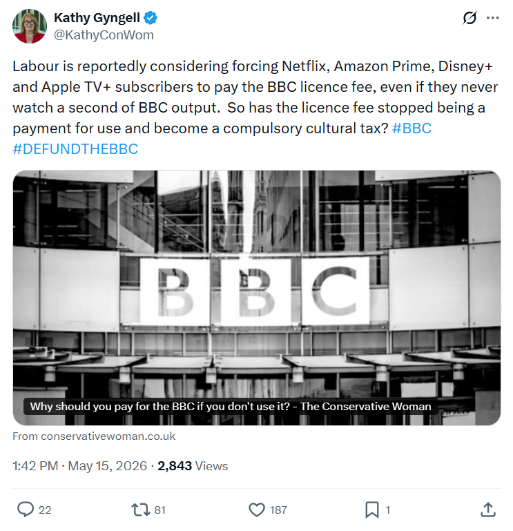 Kathy Gyngell: Labour is reportedly considering forcing Netflix…