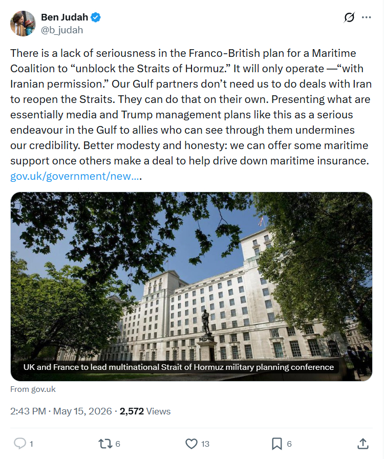 Ben Judah: There is a lack of seriousness in the Franco-British plan…