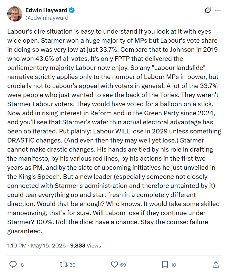 Edwin Hayward: Labour's dire situation is easy to understand…