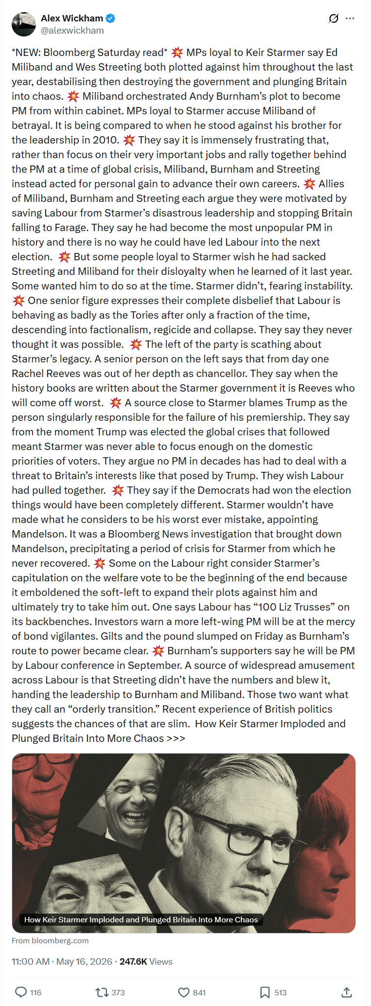 Alex Wickham: NEW: Bloomberg Saturday read…