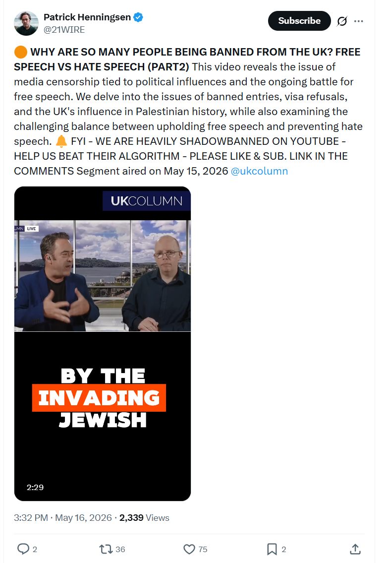 Patrick Henningsen: WHY ARE SO MANY PEOPLE BEING BANNED…