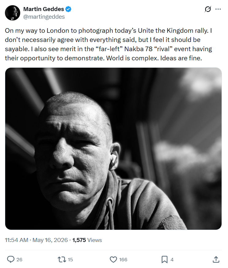 Martin Geddes: On my way to London to photograph…