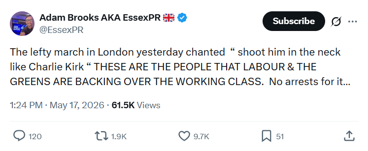 Adam Brooks: The lefty march in London…