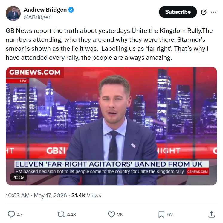 Andrew Bridgen: GB News report the truth about yesterdays…