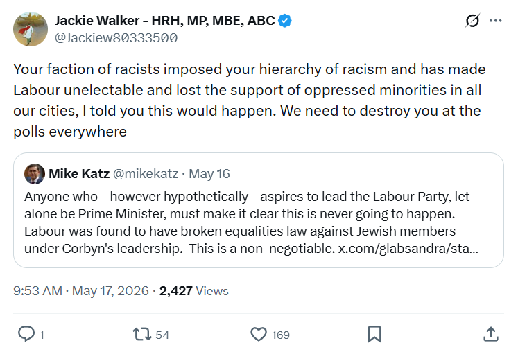 Jackie Walker: Your faction of racists imposed your hierarchy…