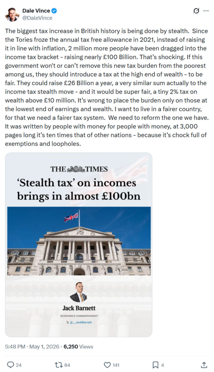 Dale Vince: The biggest tax increase in British history…