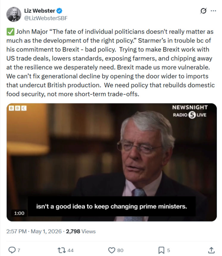 Liz Webster: John Major…