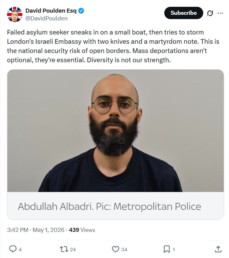 David Poulden: Failed asylum seeker sneaks…